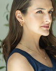Gold Beaded Necklace with Cubic Zirconia