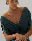 Gold Lariat Necklace with Natural Pearl