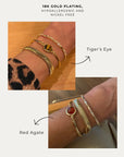 Natural Stone Gold-Plated Curved Bracelet