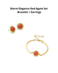 Warm Elegance Red Agate Set - Bracelet + Earrings