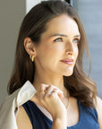 Gold Textured Open Hoop Earrings