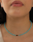 Boho Turquoise Crystal Choker with Tiger’s Eye