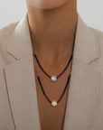 Crystal Necklace with Mother-of-Pearl Pendant
