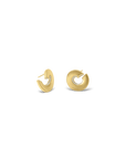 Gold Circular Earrings with Zirconia