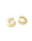 Gold Circular Earrings with Zirconia