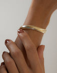Gold Flat Snake Chain Bracelet