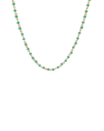 Gold Necklace with Green Crystals
