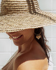 Golden Cowrie Shell Hoops