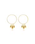 Golden Cowrie Shell Hoops