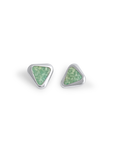 Green Amazonite Triangle Stud Earrings