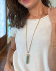 Green Quartz Gold Necklace