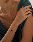Natural Stone Gold-Plated Curved Bracelet
