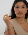 Natural Stone Gold-Plated Curved Bracelet
