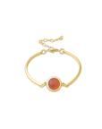 Natural Stone Gold-Plated Curved Bracelet