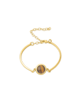 Natural Stone Gold-Plated Curved Bracelet