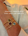 Natural Stone Gold-Plated Curved Bracelet