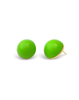 Neon Green Cabochon Earrings