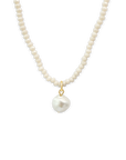 Off-White Crystal Pearl Necklace