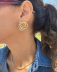 Organic Dual Gold Earrings