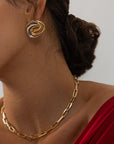 Organic Dual Gold Earrings