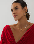 Organic Dual Gold Earrings