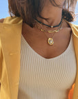 Gold Organic Pearl Necklace