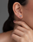 Whispering Purple Heart Stud Earring