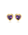 Whispering Purple Heart Stud Earring