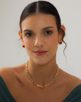 Red Agate Gold-Plated Round Earrings