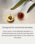 Red Agate Cabochon Earrings