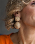 Rustic Sisal Double Ball Earrings