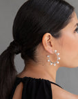 Shell Pearl Hoop Earring