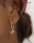 Sparkling Square Hoop Earrings