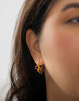 Tiger's Eye Boho Triangle Hoop Earrings