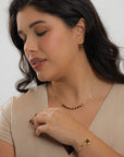 Tiger's Eye Boho Triangle Hoop Earrings