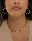 Tri-Tone Square Bead Choker