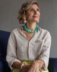Big Beads Turquoise Gold Collar