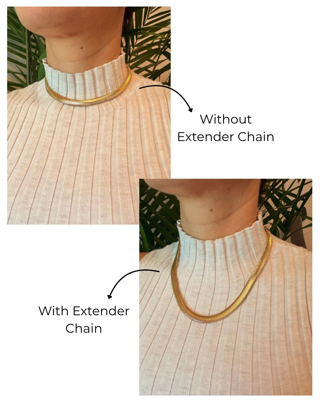 Gold Flat Snake Necklace