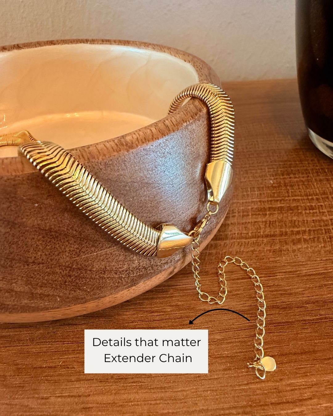 Gold Flat Snake Necklace