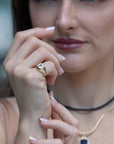 Clear Cubic Zirconia Adjustable Pinky Ring