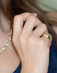 Clear Cubic Zirconia Adjustable Pinky Ring