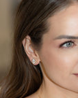 Clear Cubic Zirconia Halo Stud Earrings
