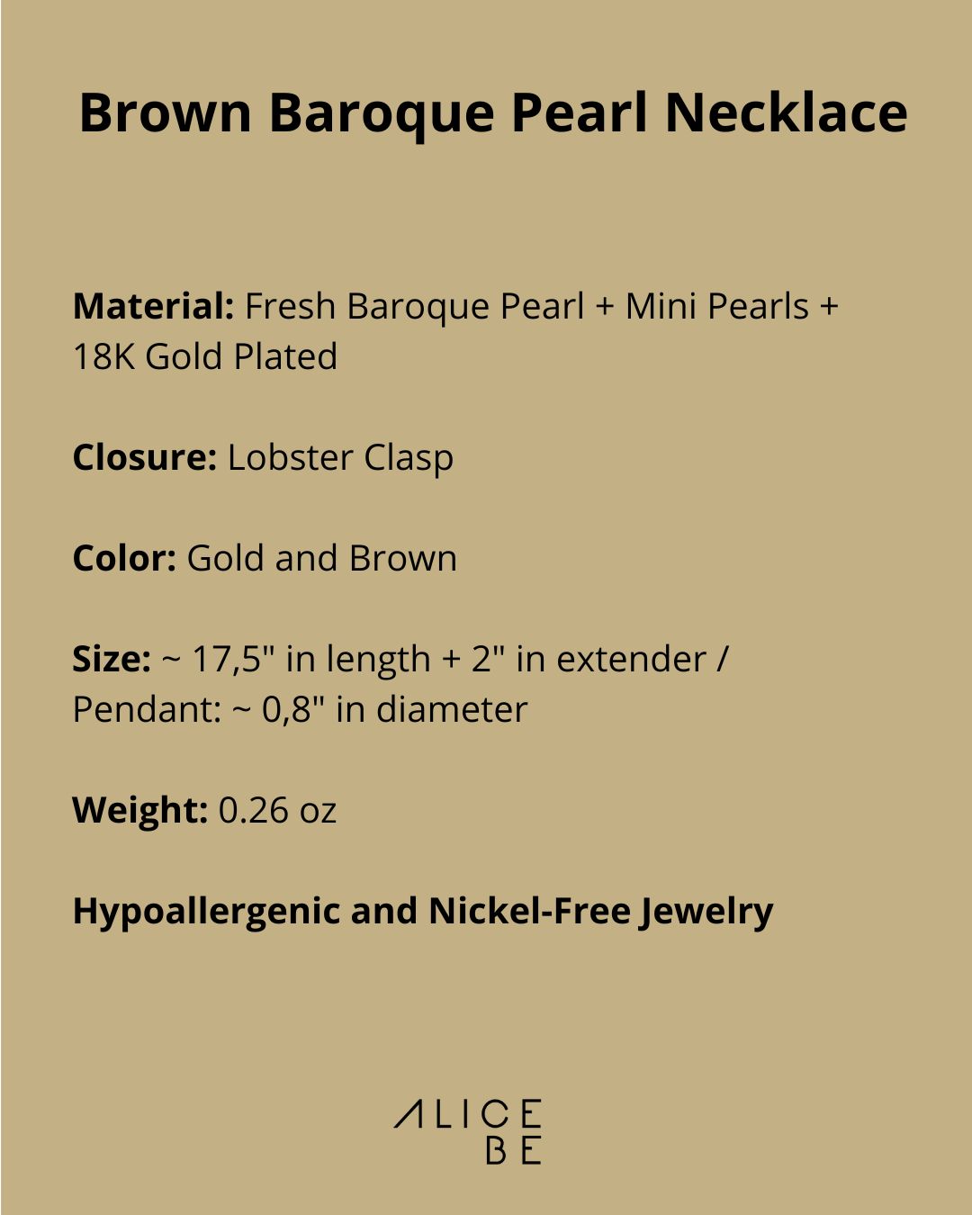 Brown Baroque Pearl Necklace