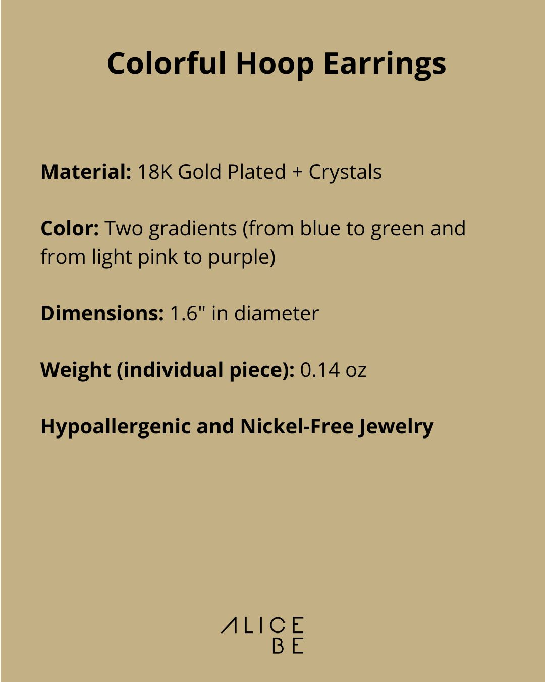 Colorful Gold Hoop Earrings