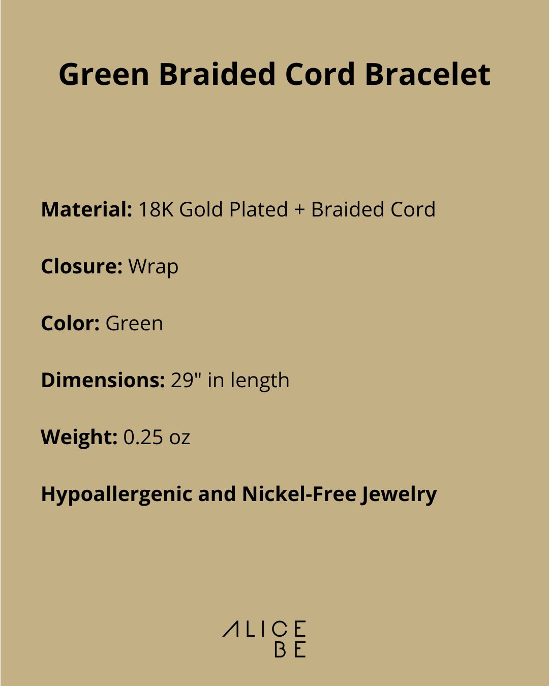 Green Braided Cord Bracelet