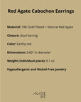 Red Agate Cabochon Earrings