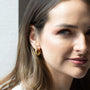 Gold Textured Open Hoop Earrings