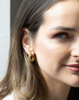 Gold Textured Open Hoop Earrings