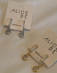 Sparkling Square Hoop Earrings