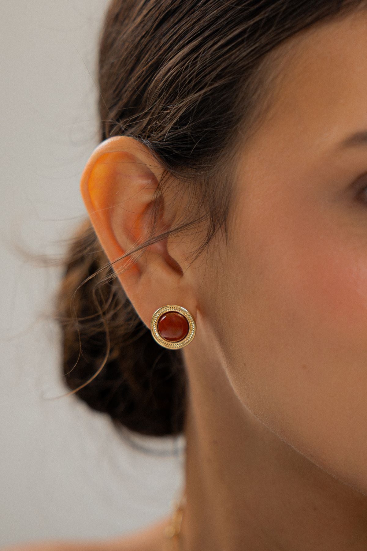 Warm Elegance Red Agate Set - Bracelet + Earrings
